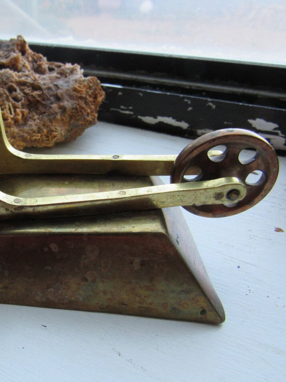 Vintage Brass and Copper Small Wheelbarrow